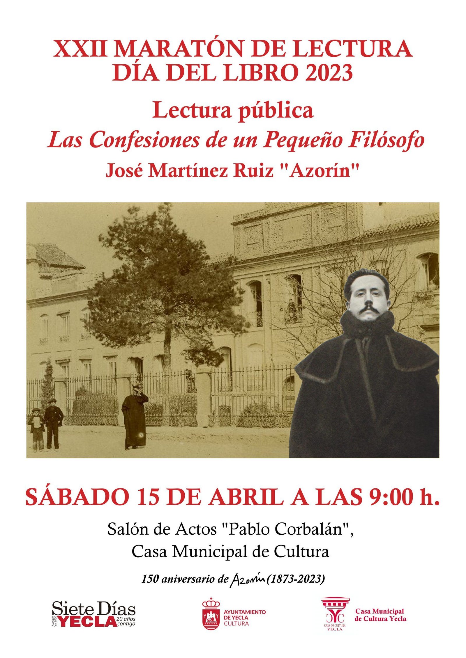 XXII Maratón de lectura: «Las Confesiones de un pequeño Filósofo»